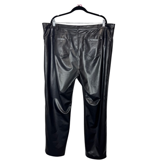 Black Faux Leather Women's Pants - Picture 2 of 8